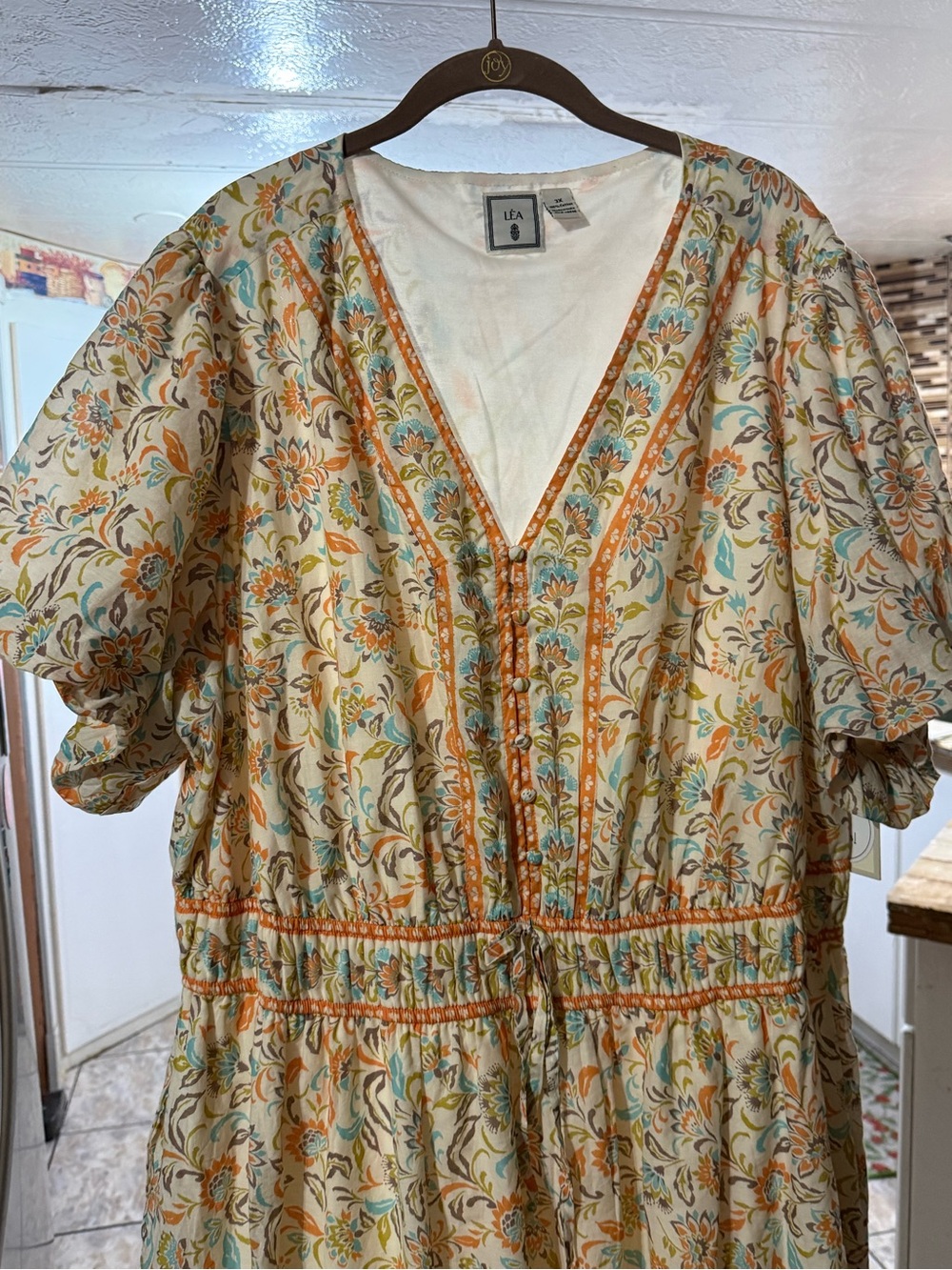 NWT LEA Floral Maxi Dress in Cream and Orange Blue 3X BRB SL 6
π»ππ»ππ» - Picture 5 of 6